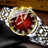 Jam Tangan Lelaki POSHI Fashion Watch for Man Original Hot on Sale Waterproof G Shock Casual Luminous Date Calendar Display Quartz Stainless Steel Strap Jam Tangan