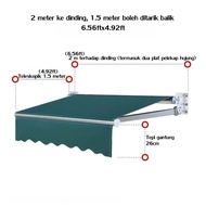 Awning boleh lipat baharu Awning boleh laras Awning engkol tangan Awning lipat pendakap aloi alumini