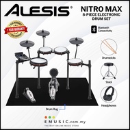 Alesis Nitro Max Electronic Drum Set - Drum Kit with Headphone and Drum Stool and Drum Rug and Drums