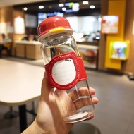 Aesthetic Glass Drinking Bottle/ Milk Glass Bottle/ Glass Bottle Cute Drinking Bottle Glass Tumbler 