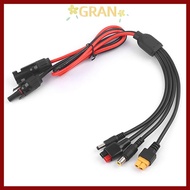 GRAN  Panel Extension Cable, 4 in 1 MC4 to DC5521 7909 XT60 Female Connector  Wire, Connector 30A 1m