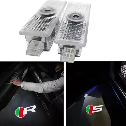 2Pcs for Jaguar R S Sport Logo F-TYPE F-PACE I-PACE XF XE XJ X-Type LED Car Welcome Door Lights Lase
