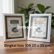 8R photo frame frame, photo frame,/ 10R, 20x25cm, white gold motif, glass