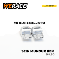 WERACE Lampu LED Sein Mundur Rem 36 SMD Kipas Fan Turbo T20 7440 7443 BA15S BAU15S BAY15D 1156 1157