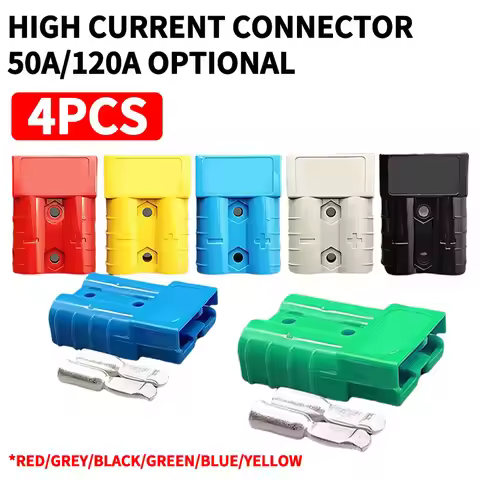4Pcs/2Pairs Anderson Plug Connector 50A/120A Battery Charging Plug Anderson Connectors Plug High Cur