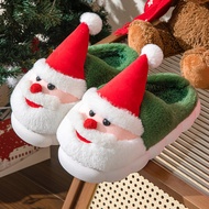 New 2024 Winter Christmas Slippers Santa Claus Fluffy Slippers Soft Warm Plush Pillowcase Mens and W