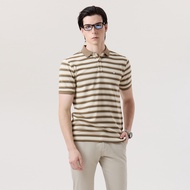 LTD เสื้อโปโลลายทาง ผู้ชาย สีเขียว | New Gen Striped Polo Shirt | 03589