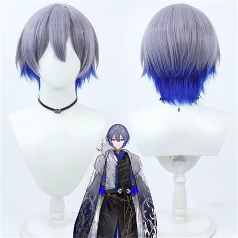 Cosplay Nijisanji VTuber Koyanagi Rou Wig Game anime party short wig