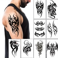 8 Sheets Waterproof Temporary Tattoo Sticker Male Totem Tribe Fake Tatto Flash Tatoo Arm Tato for Gi