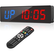 C5SI Gym Timer Interval Workout Clock 2" LED Digit with Remote 12.6"x 3.5" Count Fitness Timer Clock