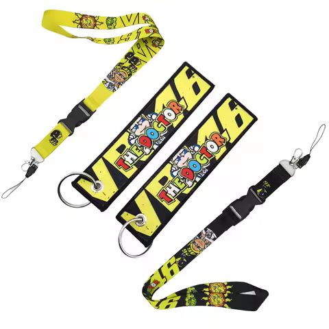 Car Motorcycle JDM Cultural Keychain Buckle Lanyard Employee's Card ID Mobile Phone Keyring Hanging