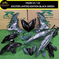 (STICKER TANAM/AIRBRUSH) RAPIDO COVER SET Y15ZR V1/V2 EXCITER LIMITED EDITION BLACK GREEN