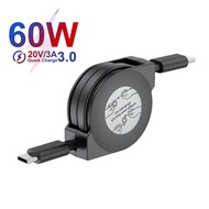 Portable Retractable PD 60W USB Cable Type C To Type C for XIAOMI Poco F3 Plus Mi 12 11 Pro PD QC3.0