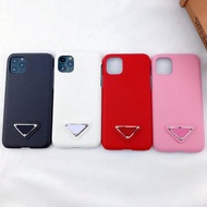 [Woo Fashion Case] หรูหราสามเหลี่ยมหนัง PU กรณีโทรศัพท์สำหรับ IPhone 13 11 12 Mini Pro X XR XS Max 78บวกด้านคุณภาพ F Undas ออกแบบปกขายWoo Fashion Case