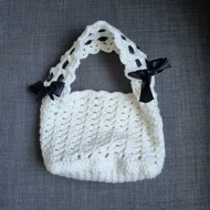 [Spellstitch] Coquette knitted bag / Knitted Mini bag / Ribbon knitted bag / Coquette bag / handmade