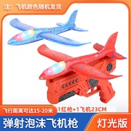 SKISOPGO Aeroplane Toys for Kids LED Aircraft Toy with Launcher Foam Glider Plane Toy Kapal Terbang