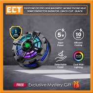 Plextone EX2 Pro RGB Magnetic Mobile Phone Heat Semiconductor Radiator + Back Clip - Black