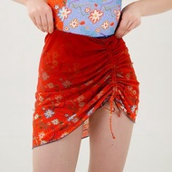 繫帶裙 - 橙色花卉/泳衣罩衫 (單獨出售) BLT083FLOR