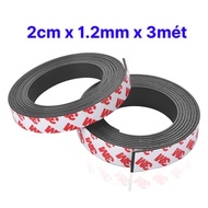 3M adhesive flexible magnet roll, size 2cm x 1.2mm x 3M, super sticky