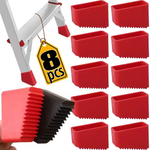 8/1PCS Step Ladder Feet Covers Non-Skid Ladder Pads Household TPR Ladder Leg Covers Versatile Red Bl