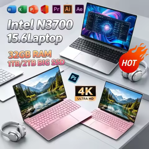 In Stock 2026 New Ultra Slim Laptop Intel N3700 15.6 Inch Three Colors Lightweight Portable Student