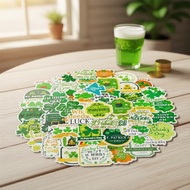 50-Pack Green 4-Leaf Clover Stickers, Waterproof & Cute Aesthetic for Phones & Laptops
