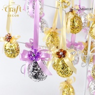 The Craft Decor 50pcs Bekas Bunga Telur Gantung With Ribbon Flower | Plastic Egg Souvenir Wedding | 