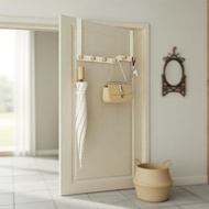 Ivory White Coat Hooks with Wood Finish - Bedroom Storage Solution