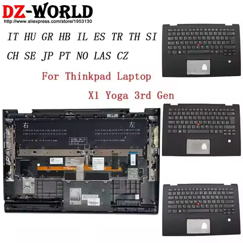 Black Shell Upper Case Palmrest Cover With Backlit Keyboard For Lenovo Thinkpad X1 Yoga 3rd Gen 3 G3