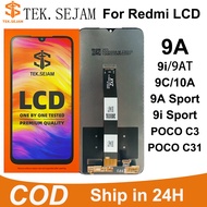 TEK.SEJAM LCD For Redmi 9A 9C 9i 10A 9AT Poco M3 LCD Display Touch Screen Digitizer Replacement