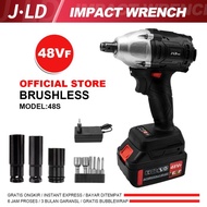 BOSCH GDS 18V GDR - JLD MESIN BOR IMPACT WRENCH CORDLESS 48V 2 BATTERY BRUSHLESS JV88 - ALAT BUKA BAUT RODA MOTOR MOBIL TRUK PORTABLE BATERAI J.LD TOOL HUJIA BUKAN MAKITA GTOOLS