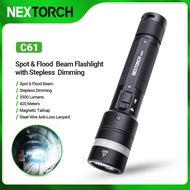 NEXTORCH C61 Rechargeable Flashlight, 3500 Lumen High Power LED Work Light with Wire Lanyard Ring Se