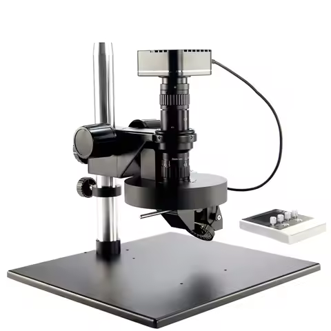 4K 8MP HDMI Video Microscope Measurement Camera Set + Automatic Motorized 360 Degree Rotation 2D 3D 