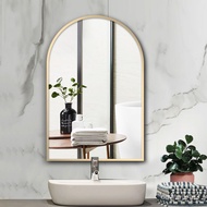 X❀YNordic Bathroom Mirror Toilet Mirror Wall-Mounted Bathroom Mirror Arch Cosmetic Mirror Dressing Mirror Wall-Mounted