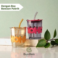 HOHO Glass Drinking Glass, Aesthetic Glass Tumbler, Simple Glass Cup ELEGAN - Cup Coffee GlassBENING
