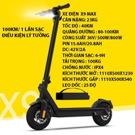 Xe scooter điện X9 MAX- Công suất 48V -Xe điện đa nănggấp gọnđi 100km cho 1 lần sạc - Xe Trượt Scoot