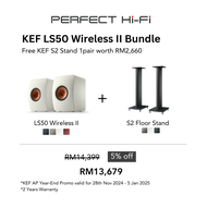 [28 NOV 24 - 5 JAN 25] KEF LS50 WIRELESS II SPEAKER BUNDLE - FREE KEF S2 Speaker Stand