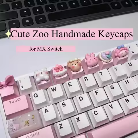 Cute Zoo Animal Esc Keycap 1U animate cartoon 3D Glossy Key caps Function Area keys for MX switch Me