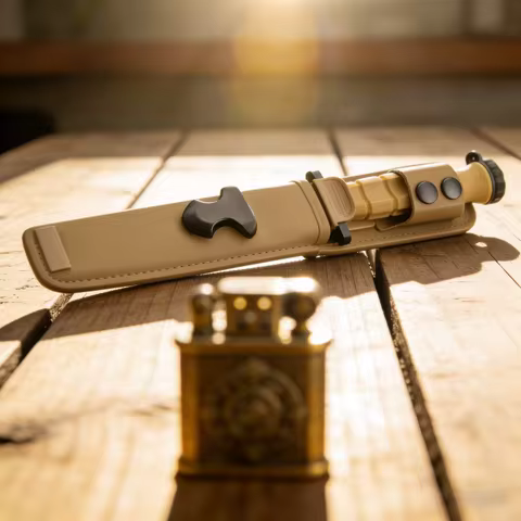 MK2.1 - Practical Travel Knife, made of N690 steel, equipped with a protective K sheath, an outdoor 