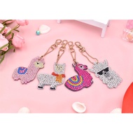 4pcs Cute Alpaca DIY Diamond Art Painting Keychain