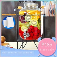 4L 5L 8L Juice Drink Glass Jar Dispenser with Stand and Faucet Beverage Water Dispenser