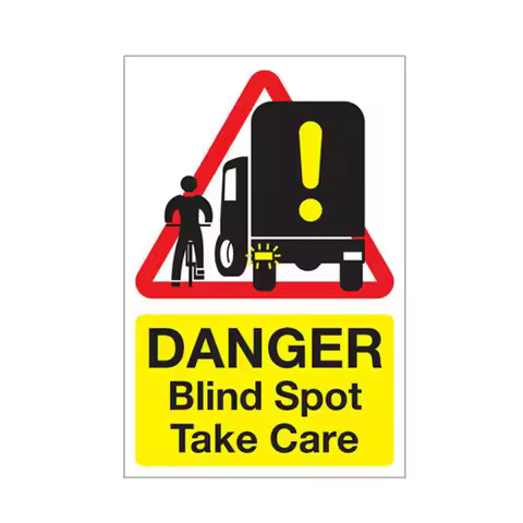 20cm Blind Spot Take Care DANGER Warning Sticker HGV / Van / Lorry / Danger Sticker
