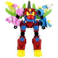Original 4 IN 1 ABS Deformation Gogo Dino Robot Toy Action Figures Transformation Car Airplane Gogo