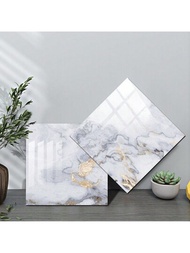 10入組防污美化硬質磁磚貼紙,自粘油污牆貼紙,適用於客廳、廚房、浴室裝飾