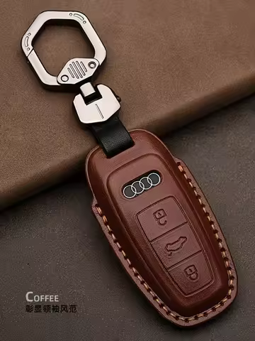 Suitable For Audi A4 A4L A5 A6 A6L A7 A7L A8 A8L B9 C8 S7 4K D5 S8 Q5L Q7 Q8 SQ8 E-tron Cowhide Fob 
