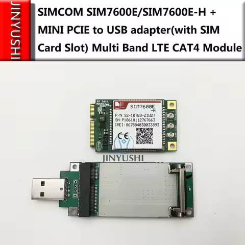 JINYUSHI for SIMCOM SIM7600E/SIM7600E-H + MINI PCIE to USB adapter with SIM card slot Multi Band LTE