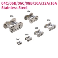 1pcs 04C/06B/06C/08B/10A/12A/16A Stainless Steel Single Row Full Buckle Chain Buckle Industrial Driv