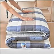 Memory Foam Mattress Japanese Washed Cotton Plaid Mattress, Thick Tatami-mat, Soft, Breathable, Quilting Process, Single Double, Foldable Roll Up Mattress For Home, Dormitory ( Color : B , Size : 80*1