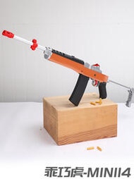 乖巧龑虎mini14電動連發拋殼卡賓玩具軟彈槍反吹仿真合金屬模型搶
