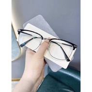 Myopia Glasses Big Frame Men Can Match Degree Big Face Slimmer Look Black Frame Anti-Blue Light Colo
